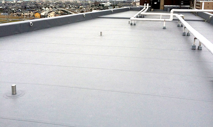 塩ビシート防水 屋上施工完了