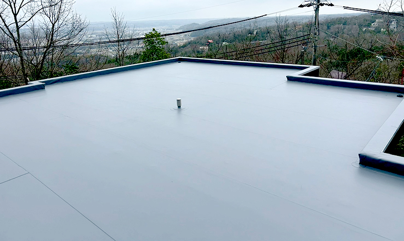 塩ビシート防水 屋上施工完了