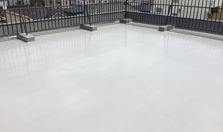 ウレタン塗膜防水 屋上施工完了